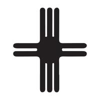 Unique Zia Symbol Design Featuring Triple Lines for Graphic Projects vector