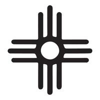 Zia Sun Symbol Design with Center Circle Illustration Graphic vector