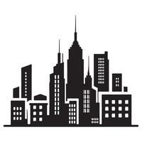 Silhouette illustration of cityscape with modern building architecture vector