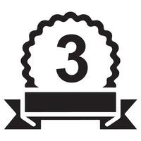 Third Place Silhouette Recognition Award Ribbon Graphic Element vector