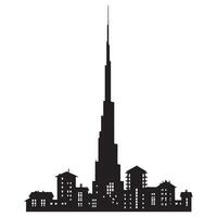Silhouette of Skyscraper Building Skyline Illustration Design vector