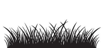 Silhouette Illustration Clump of Fresh Green Grass Simple Image vector