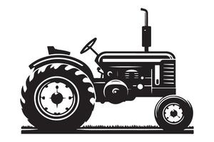 Vintage Tractor Silhouette Illustration Art for Farming Theme Projects vector