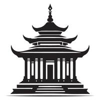 Magnificent Chinese Pagoda Illustration Architectural Silhouette for Design Projects vector