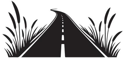 Scenic Road Trip Through Nature A Long Journey Destination vector