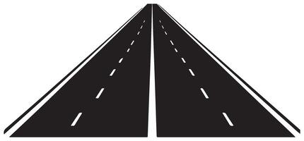 Straight Asphalt Road with Dashed Lines Perspective Illustration vector