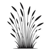 Elegant Cattails Silhouette Illustration for Nature Inspired Design Projects vector