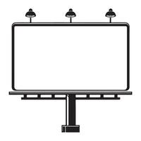 Blank Billboard Signage with Spotlights Illustration Graphic vector