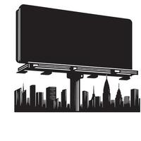 Silhouette of billboard in the city advertisement illustration vector