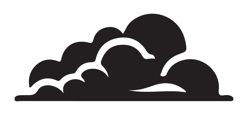 Stylish dark cloud silhouette clip art for atmospheric effects