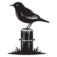 Bird Perched Silhouette Illustration A Symbol of Peace vector