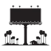 Urban Billboard Silhouette With Palm Trees Design Element vector