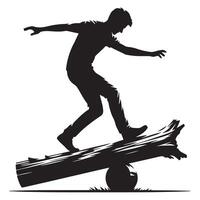 Silhouette illustration of balance and overcoming the odds vector