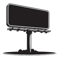 Silhouette of Elevated Billboard Sign Structure For Advertising Business vector