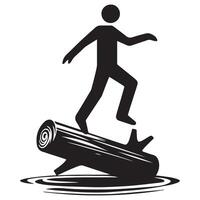 Navigating Challenges A Silhouette Illustration of Overcoming Obstacles vector