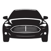 Sleek Car Silhouette Front View Art Illustration Design vector