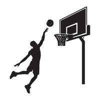 Basketball Player Silhouette Dunking Illustration for Sports Enthusiasts Graphic Design vector