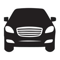 Front view car illustration of modern vehicle silhouette vector