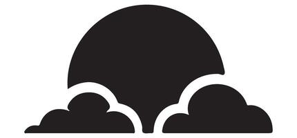 Sun and Cloud Silhouette Illustration Weather Concept Design Element vector