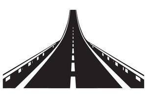 Upward sloping highway illustration for journey and progress vector