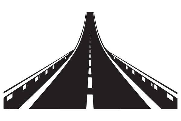 Upward sloping highway illustration for journey and progress