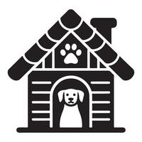 Dog House Icon Illustration with Paw Print in Format vector