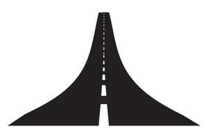 Black and White Highway Silhouette A Metaphor for Success Pathway vector