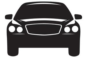 Silhouette of Modern Car Front View Illustration Graphics vector