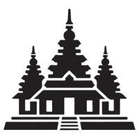 Minimalist Balinese Temple Silhouette Icon Design Element vector