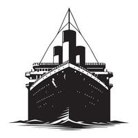 Front View Titanic Artwork Symbolizing Maritime Era Silhouette vector