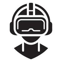 Immersive Virtual Reality Experience Virtual Reality Headset Graphic Silhouette vector
