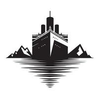 Titanic Iceberg Encounter Illustration Graphic Symbolic Disaster Story vector