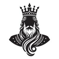 Royal King Silhouette Illustration Design for Game Assets vector