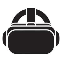 Virtual Reality VR Device Front View Silhouette Graphics vector