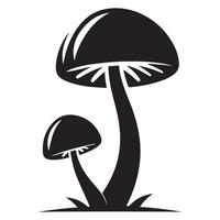 Black Mushroom Duo Silhouette Illustration for Your Design Needs vector