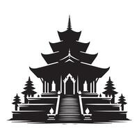 Majestic Temple Art Balinese Architecture Design Illustration vector