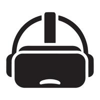 Black Illustration of Virtual Reality Headset Technology Revolution vector