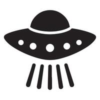 Simple UFO Illustration Clipart Alien Flying Object Design vector