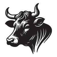 Strong Bull Silhouette Illustration for Farm or Agriculture Concepts vector