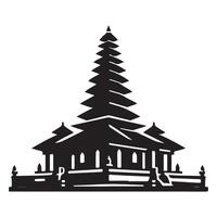 Stylized Balinese Temple Graphic Art for Print or Digital vector