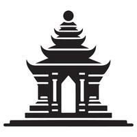 Discover Ancient Balinese Architecture with a Traditional Temple Icon vector