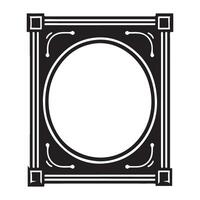 Square Frame Mirror with Circular Reflection Silhouette Graphic Illustration vector