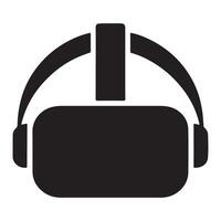 Virtual Reality VR Simple Headset Silhouette Minimal Design vector