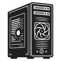 High Performance Computer Case Illustration for Gaming PC Enthusiasts vector