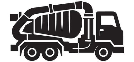 Silhouette of Industrial Vacuum Truck Illustration Transporting Waste Materials Safely vector
