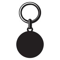 Keychain silhouette with round charm decorative and personal item vector