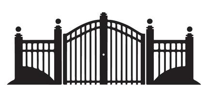 Elegant Wrought Iron Gate Illustration Secure Your Property Design Ideas vector