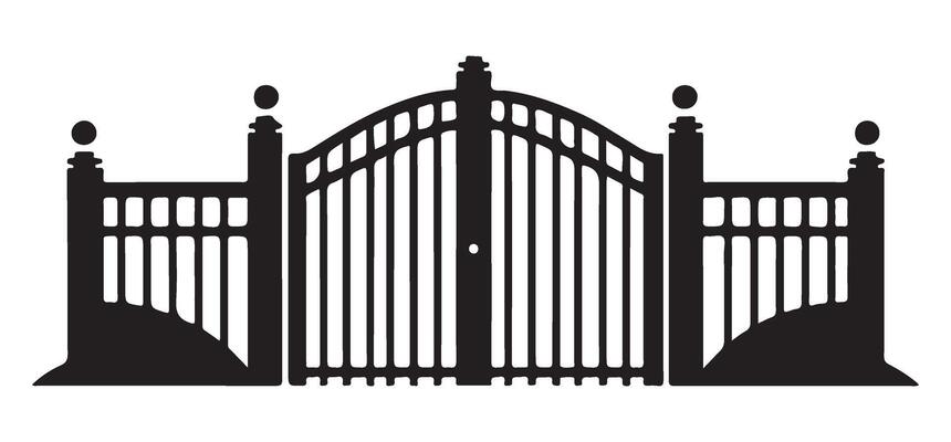 Elegant Wrought Iron Gate Illustration Secure Your Property Design Ideas