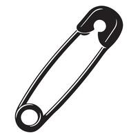 Safety Pin Silhouette Icon Illustration Design and Accessories vector