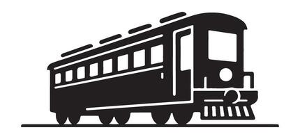 Silhouette of Passenger Train Wagon Illustration Rail Transport System Style vector